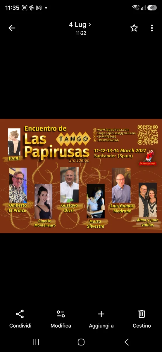 Encuentro de Tango Las Papirusas 3era Edición  — tango Santander