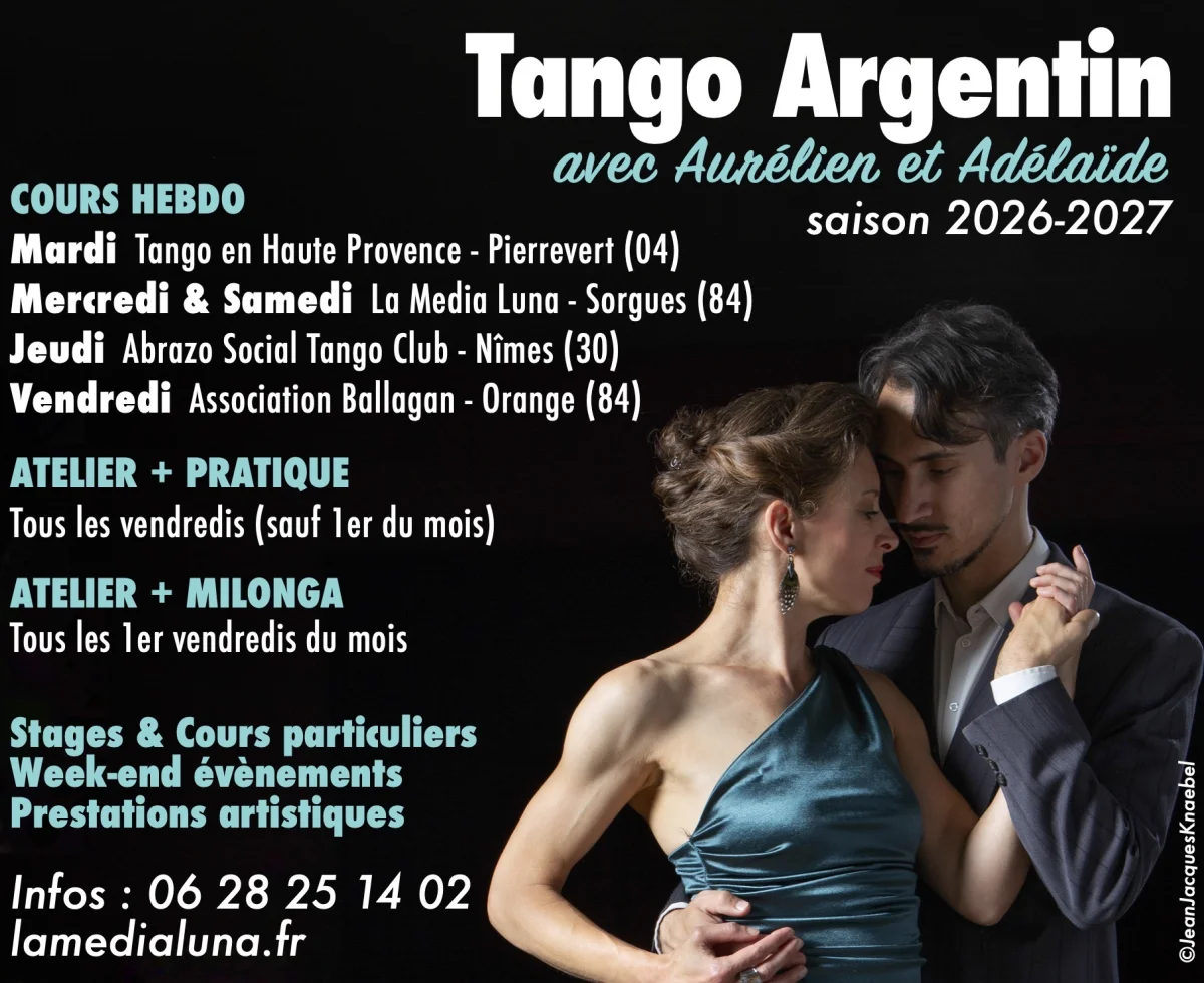 Cours de Tango Argentin à la Media Luna — tango Sorgues